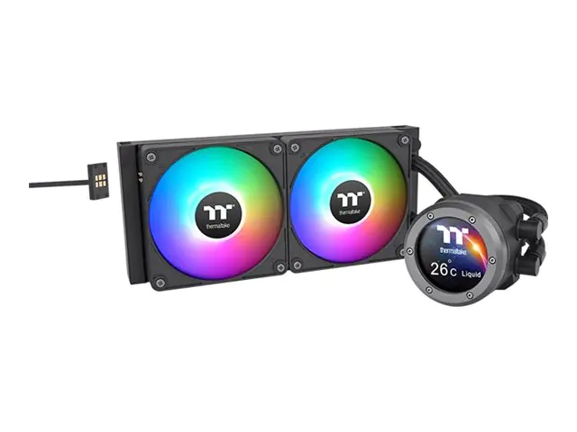 Thermaltake TH280 V2 Ultra EX ARGB Sync - Prozessor-Flüssigkeitskühlsystem - Kühlergröße: 280 mm - (für: LGA1156, AM2, AM2+, AM3, LGA1155, AM3+, LGA2011, FM1, FM2, LGA1150, LGA2011-3, LGA1151, AM4, LGA2066, LGA1200, LGA1700, AM5) - Kupfer - 140 mm - Schwa