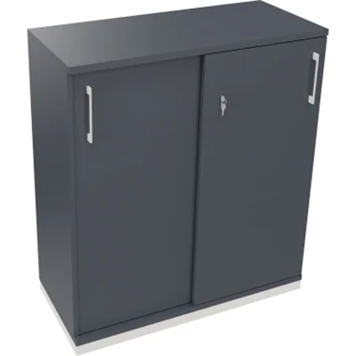 Schiebetürenschrank 3OH B1000xT442xH1133mm ws/Lavagrau Schiebetürenschrank 3OH B1000xT442xH1133mm ws/Lavagrau