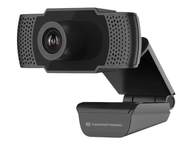 Conceptronic AMDIS01B - Webcam - Farbe - 2 MP - 1920 x 1080 - 1080p - Audio - USB 2.0 - MJPEG, H.264, YUV - Gleichstrom 5 V
