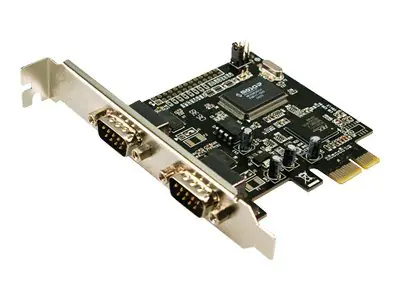 LogiLink PCI Express Interface Card Serial 2x - Serieller Adapter - PCIe - RS-232 x 2 - grün