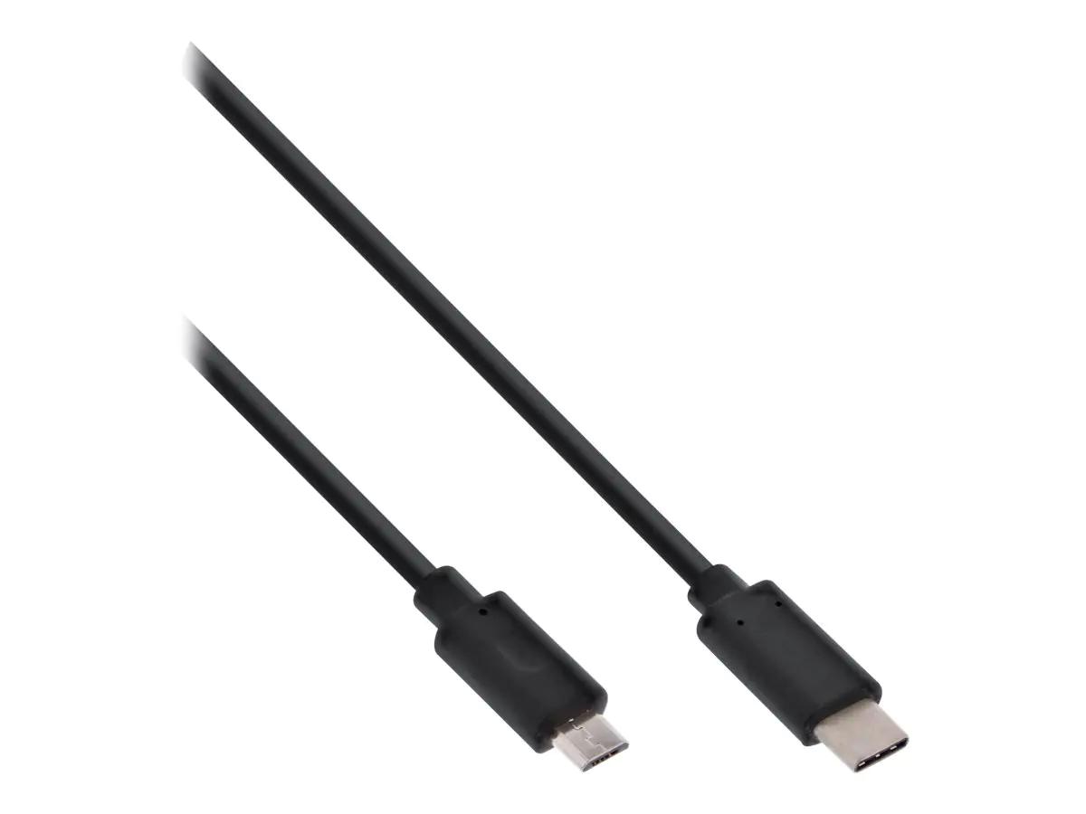 InLine - USB-Kabel - USB-C (M) bis Micro-USB Typ B (M) - USB 2.0 - 3 A - 50 cm - Schwarz