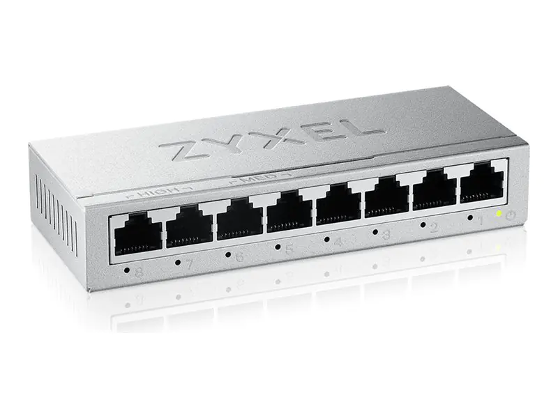 Zyxel GS-100 series GS-108B - Version 5 - Switch - unmanaged - 8 x 10/100/1000 - Desktop, wandmontierbar