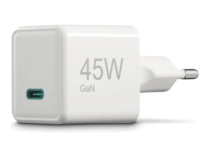 Hama Schnellladegeraet USB-C PD/QC/GaN Super-Mini-Charger 45 W Weiß