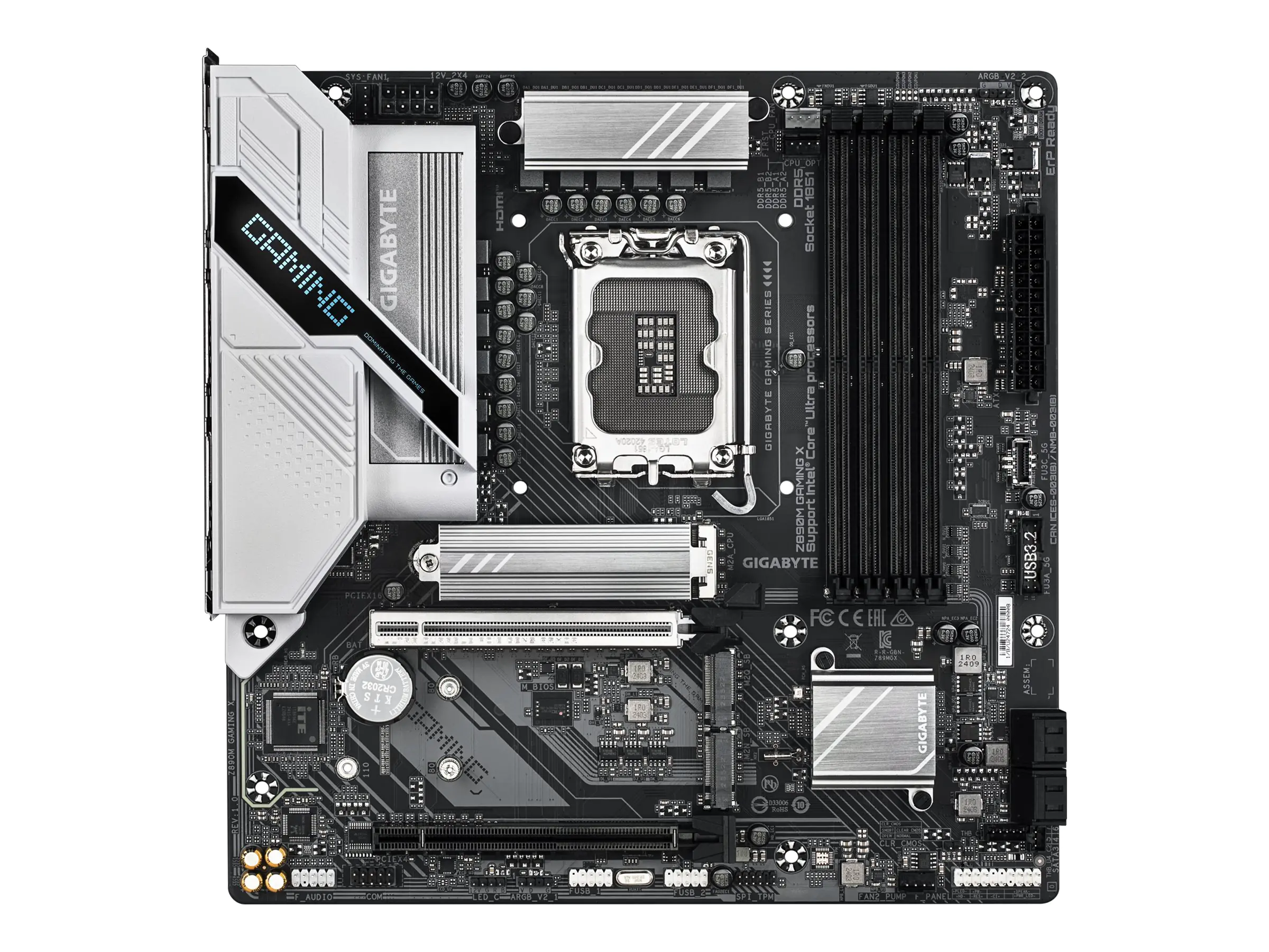 Gigabyte Z890M GAMING X - Motherboard - micro ATX - LGA1851-Sockel - Z890 Chipsatz - USB 3.2 Gen 1, USB-C 3.2 Gen 1 - 2.5 Gigabit LAN - Onboard-Grafik (CPU erforderlich) - HD Audio (8-Kanal)