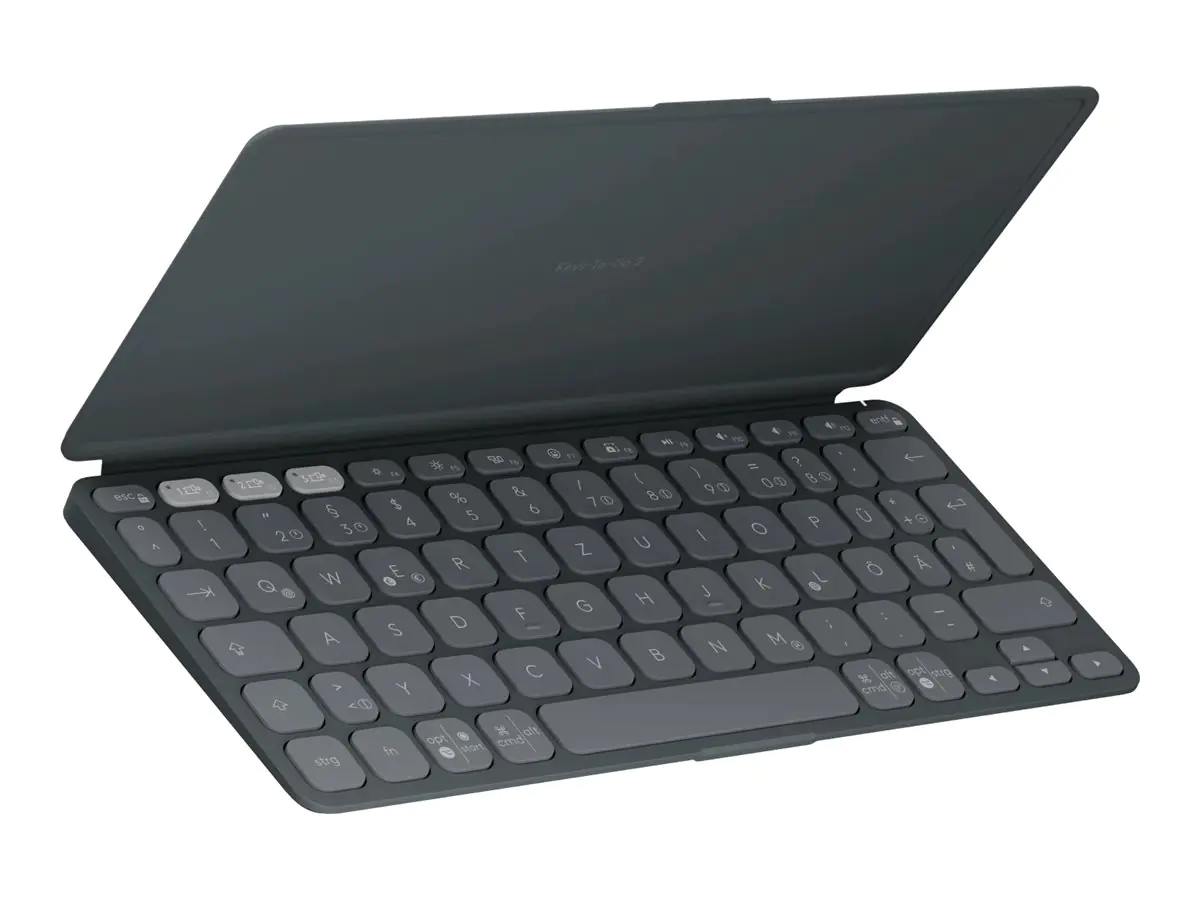 Logitech Keys-To-Go 2 - Tastatur - built-in cover - kabellos - Bluetooth LE - QWERTZ - Deutsch - Graphite