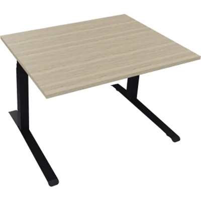 Sitz-/Stehtisch Kufe Doppels. Quad. B1200xT900xH645-1275 an/Eiche Nat Sitz-/Stehtisch Kufe Doppels. Quad. B1200xT900xH645-1275 an/Eiche Nat