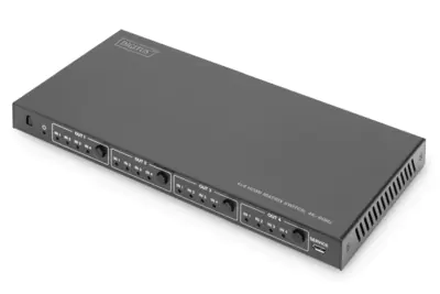 DIGITUS - Video/Audio-Schalter - 4 x 4 - managed - Desktop, wandmontierbar