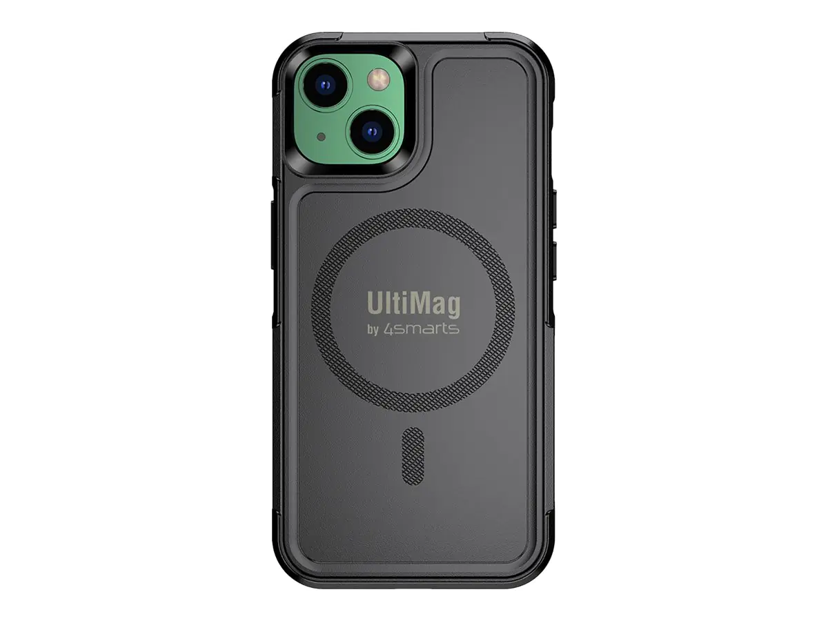 4smarts - Hintere Abdeckung für Mobiltelefon - mit Ultimag - kompatibel mit MagSafe - Polycarbonat, Thermoplastisches Polyurethan (TPU) - Schwarz - für Apple iPhone 14 Plus