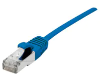 Dexlan - Patch-Kabel - RJ-45 (M) zu RJ-45 (M) - 50 cm - 4.8 mm - SFTP - CAT 6a - halogenfrei, ohne Haken - Blau