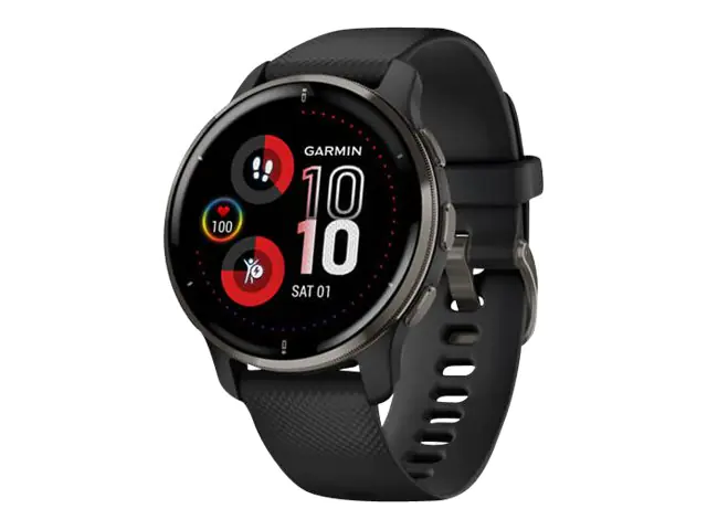 Garmin Venu 2 Plus - 43 mm - schwarz - Sportuhr mit Band - Handgelenkgröße: 125-190 mm - Anzeige 3.3 cm (1.3") - Bluetooth, Wi-Fi, ANT+ - 51 g