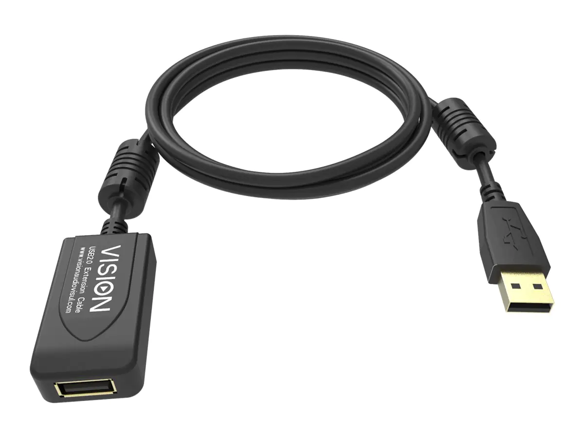Vision Professional - USB-Verlängerungskabel - USB (M) zu USB (W) - USB 2.0 - 5 m - aktiver Booster nachgeschaltet - Schwarz
