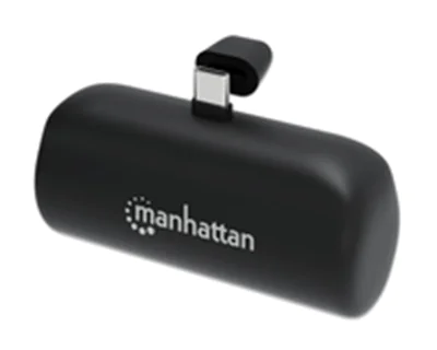 Manhattan - Powerbank - 5000 mAh - 10 Watt - 2 A (24 pin USB-C) - auf Kabel: USB-A - Schwarz Manhattan - Powerbank - 5000 mAh - 10 Watt - 2 A (24 pin USB-C) - auf Kabel: USB-A - Schwarz