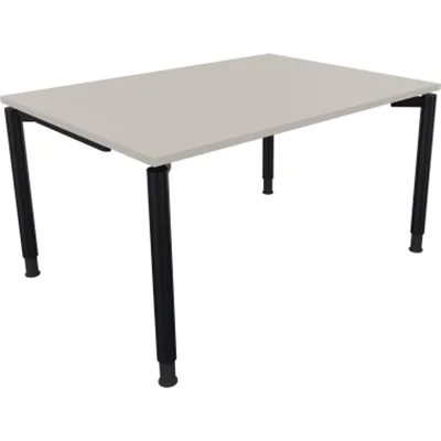 Schreibtisch Vierfuß Quadratrohr B1400xT1000xH680-820 an/Eiche Natur