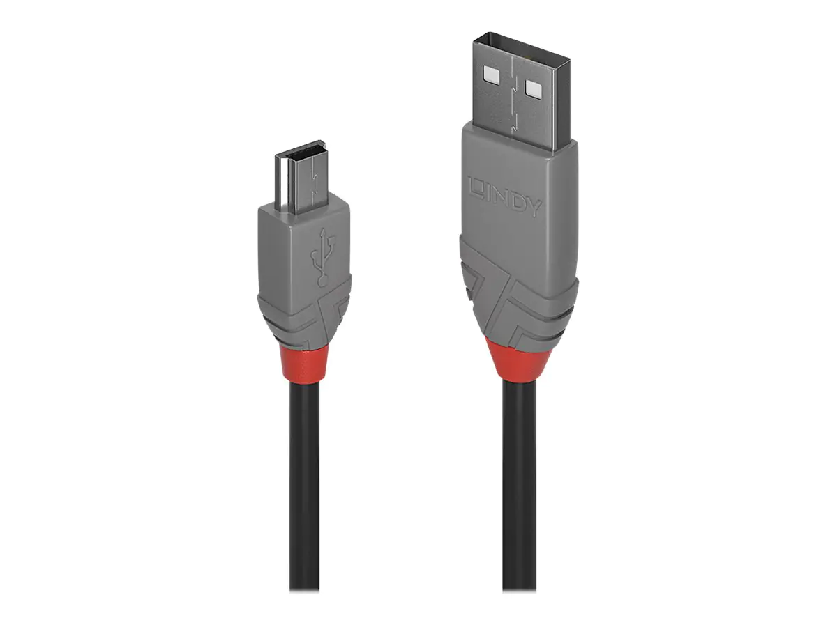 Lindy Anthra Line - USB-Kabel - USB (M) zu Mini-USB, Typ B (M) - USB 2.0 - 3 m - rund - Schwarz