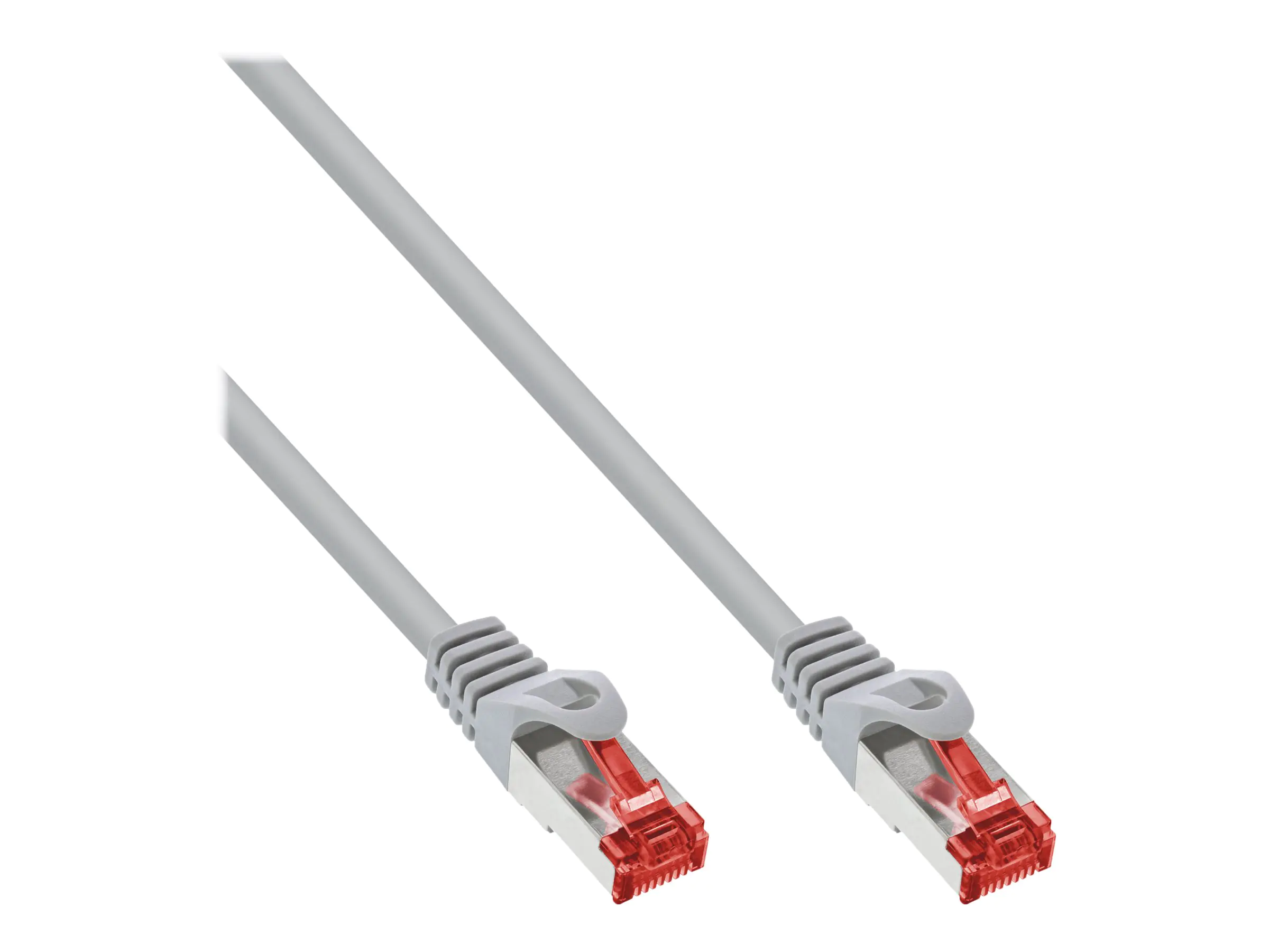 InLine - Patch-Kabel - RJ-45 (M) zu RJ-45 (M) - 25 cm - SFTP, PiMF - CAT 6 - ohne Haken, verseilt - Grau (Packung mit 200)