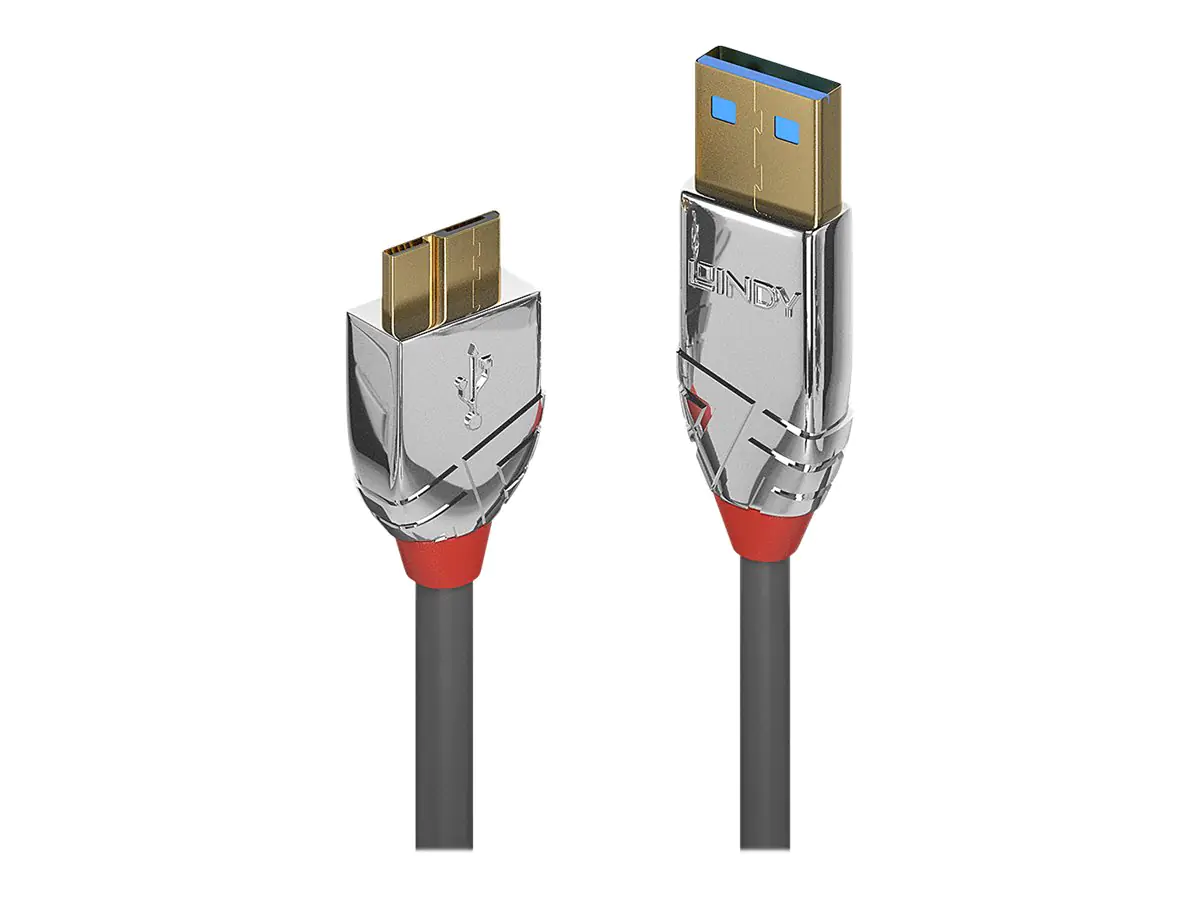 Lindy CROMO - USB-Kabel - USB Typ A (M) zu Micro-USB Typ B (M) - USB 3.0 - 1 m - rund - Grau