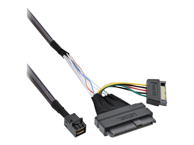 InLine 29620B - Speicherkabelkit - U.2 (SFF-8639) (S) zu SATA-Stromstecker, SFF-8643 (S) - 75 cm - Schwarz