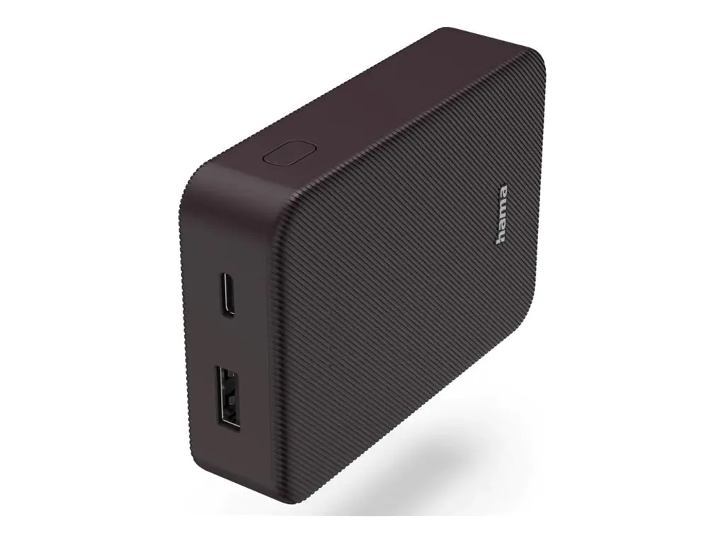 Hama Colour 10 - Powerbank - 10000 mAh - 37 Wh - 3 A - Fast Charge - 2 Ausgabeanschlussstellen (USB, 24 pin USB-C) - auf Kabel: USB-C - Pflaume (violett)
