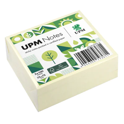 UPM Notes Haftnotiz 75 x 75 mm (B x H) gelb 100 Bl./Block 3 Block/Pack. UPM Notes Haftnotiz 75 x 75 mm (B x H) gelb 100 Bl./Block 3 Block/Pack.