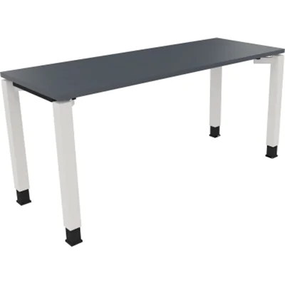 Schreibtisch Vierfuß Quadratrohr B1600xT600xH680-820 ws/Lavagrau