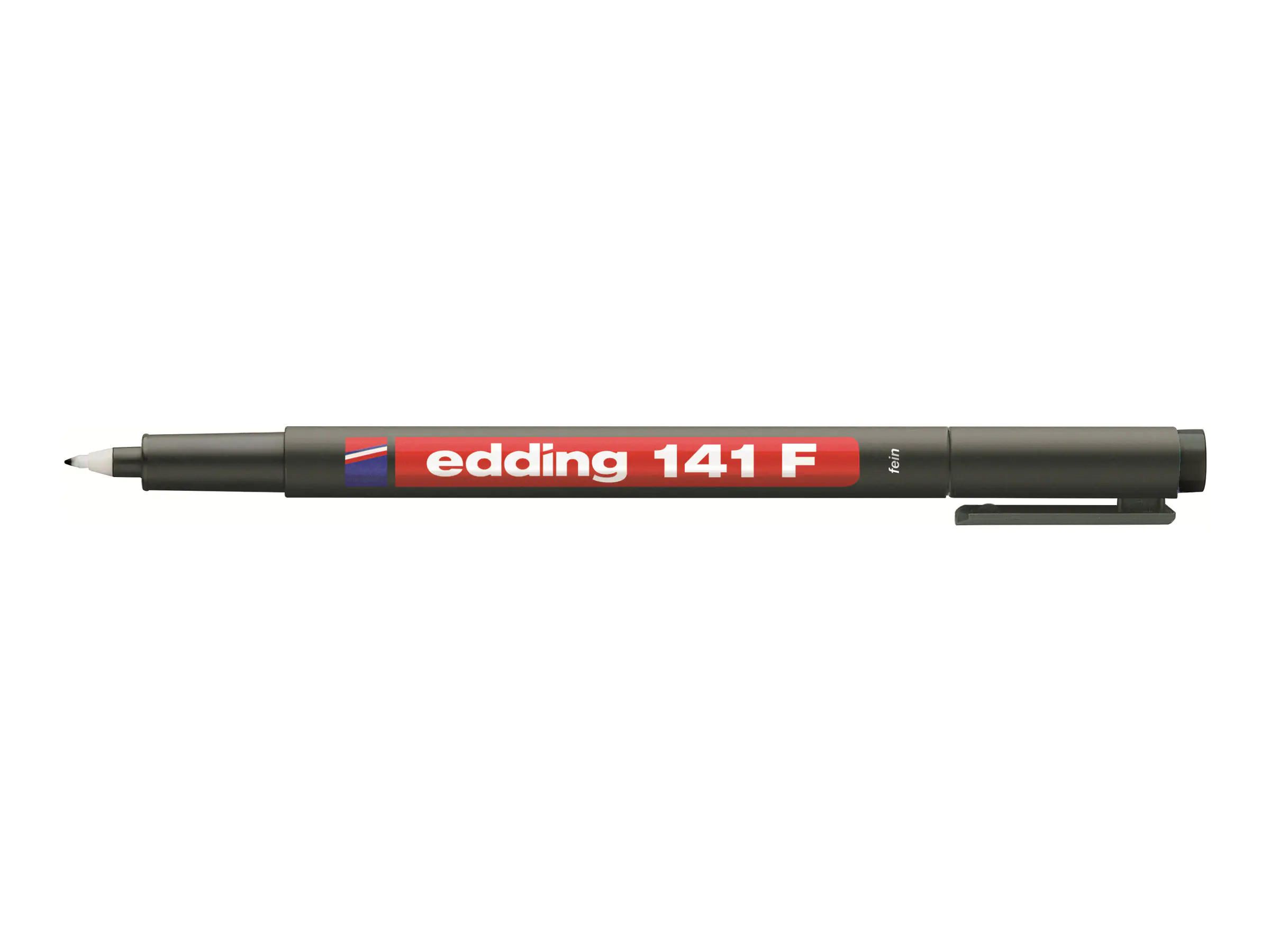 EDDING 141 - Marker - permanent - für Glas, Plastik, Overhead-Projektor-Folien - Schwarz, Rot, Blau, Grün - 0.6 mm - fein (Packung mit 4) 4-141-4
