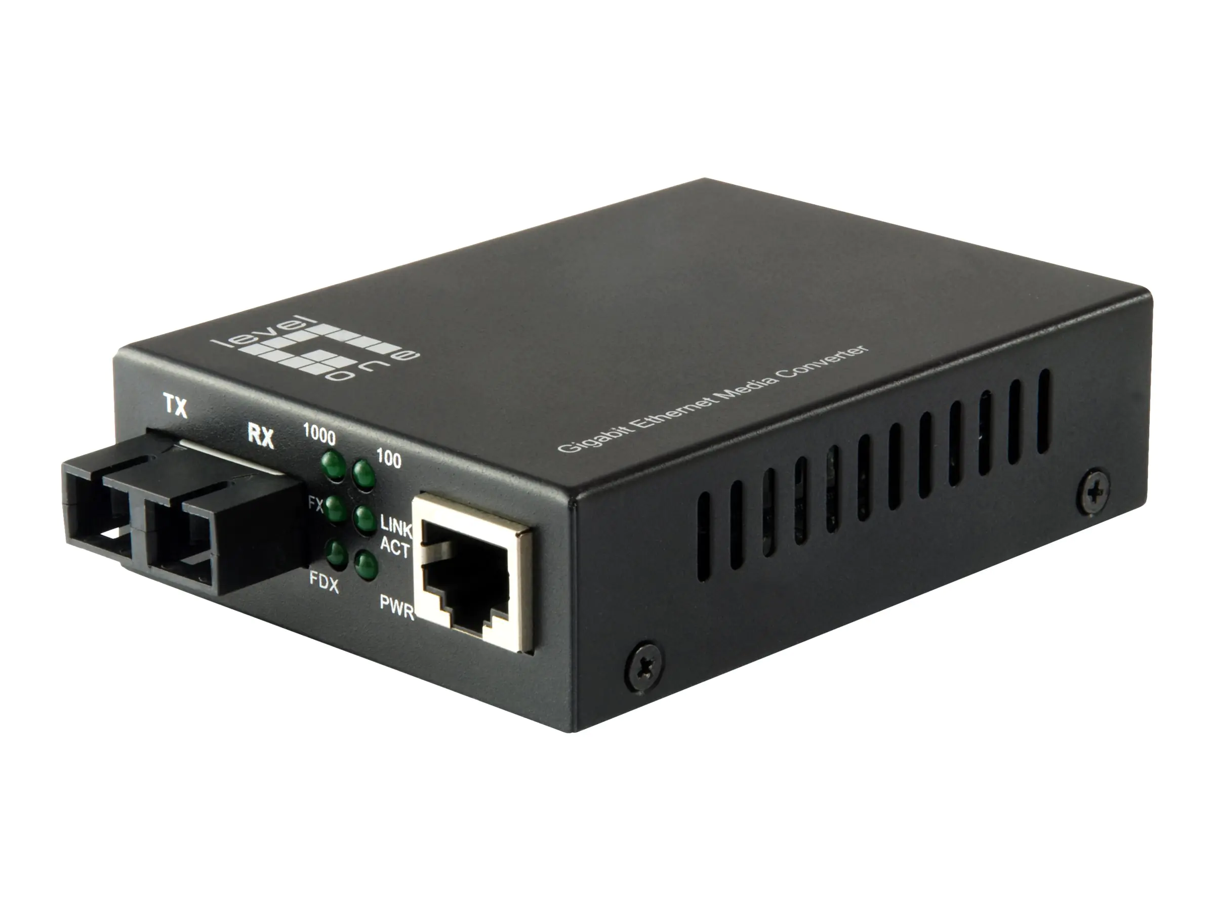 LevelOne GVT-2002 - Medienkonverter - GigE - 10Base-T, 1000Base-SX, 100Base-TX, 1000Base-T - RJ-45 / SC multi-mode - bis zu 20 km - 1310 nm
