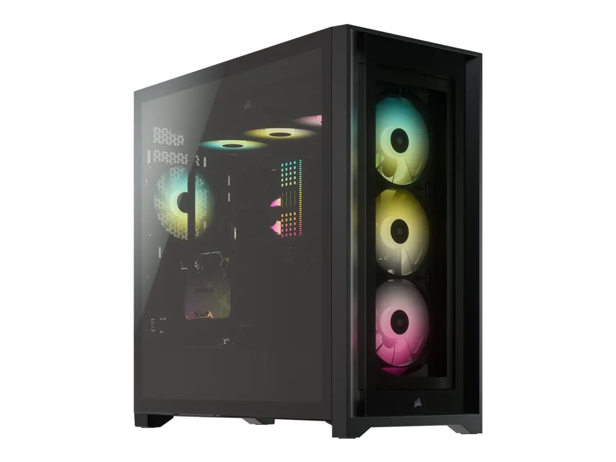 CORSAIR iCUE 5000X RGB - Tower - ATX - Seitenteil mit Fenster (gehärtetes Glas) - keine Spannungsversorgung (ATX) - Schwarz - USB/Audio