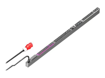 Rittal PDU metered plus - Stromverteilungseinheit - Wechselstrom 400 V - 11 kW - 3 Phasen - Ausgangsanschlüsse: 30 (6 x IEC 60320 C19, 24 x IEC 60320 C13) - 0U - 3 m Schnur - Schwarz