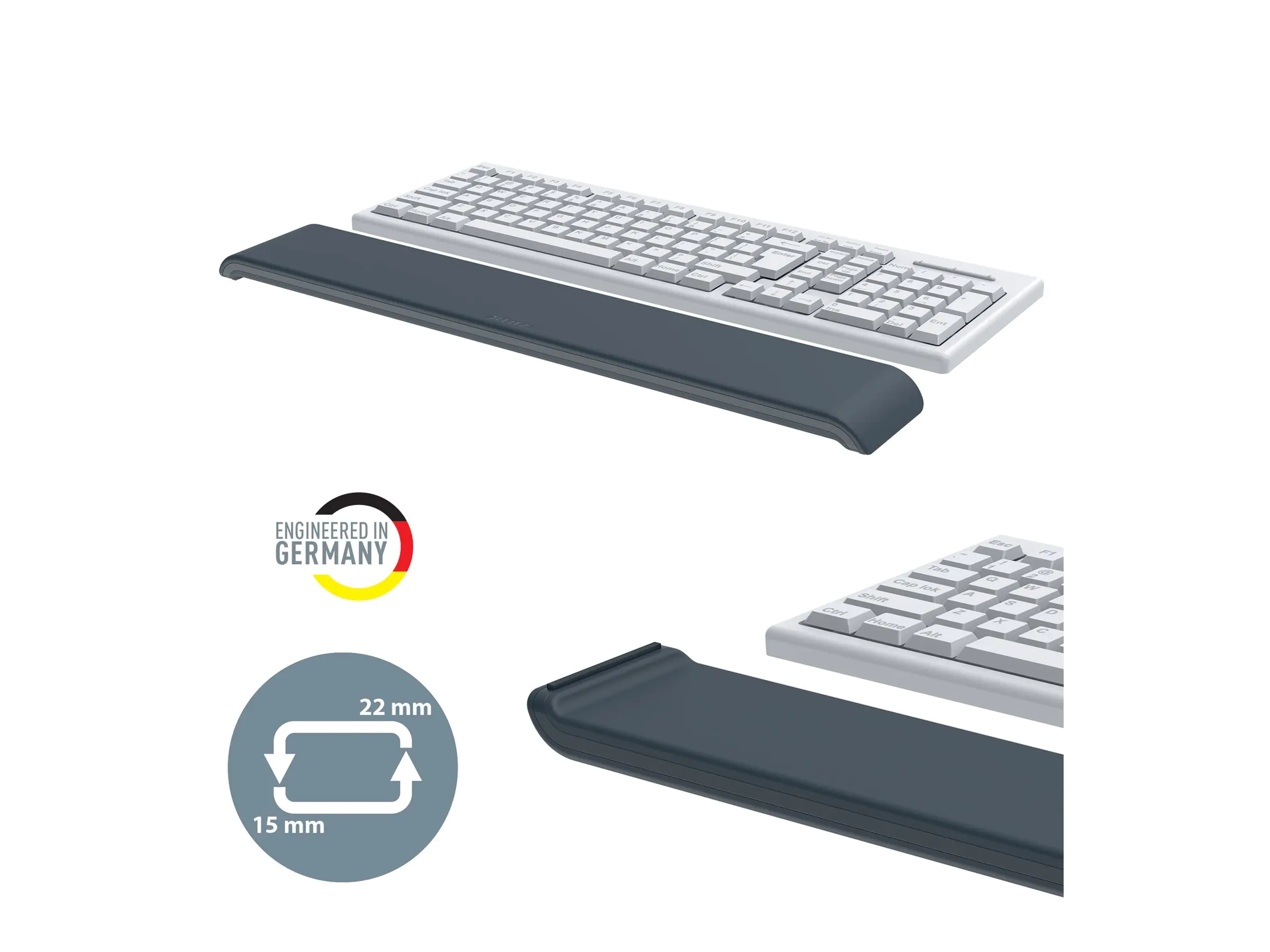 Leitz Ergo - Tastatur-Handgelenkauflage - adjustable - Dunkelgrau