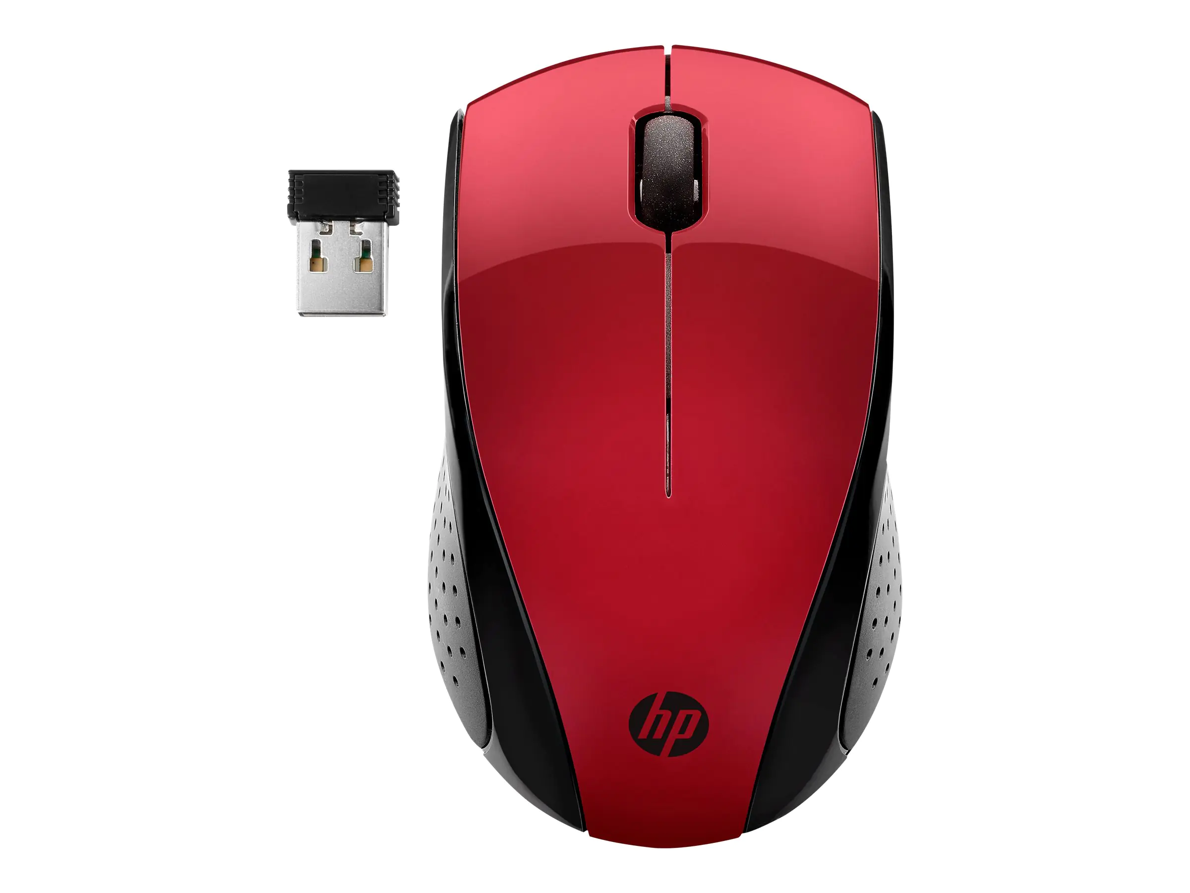 HP 220 - Maus - 3 Tasten - kabellos - 2.4 GHz - kabelloser Empfänger (USB) - Sunset Red - CTO - für HP 27; ENVY Laptop 13, 17; Laptop 14, 15; Pavilion Laptop 14, 15; Pavilion x360 Laptop