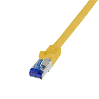 LogiLink Professional Ultraflex - Patch-Kabel - RJ-45 (M) zu RJ-45 (M) - 15 m - 6 mm - S/FTP - CAT 7 (Kabel) / CAT 6a (Anschlüsse) - halogenfrei, geformt, ohne Haken - Gelb, RAL 1018