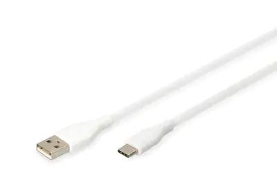 DIGITUS USB-C Silicone charging cable USB-A - 0.5m USB 2.0 60W white - Kabel - Digital/Daten