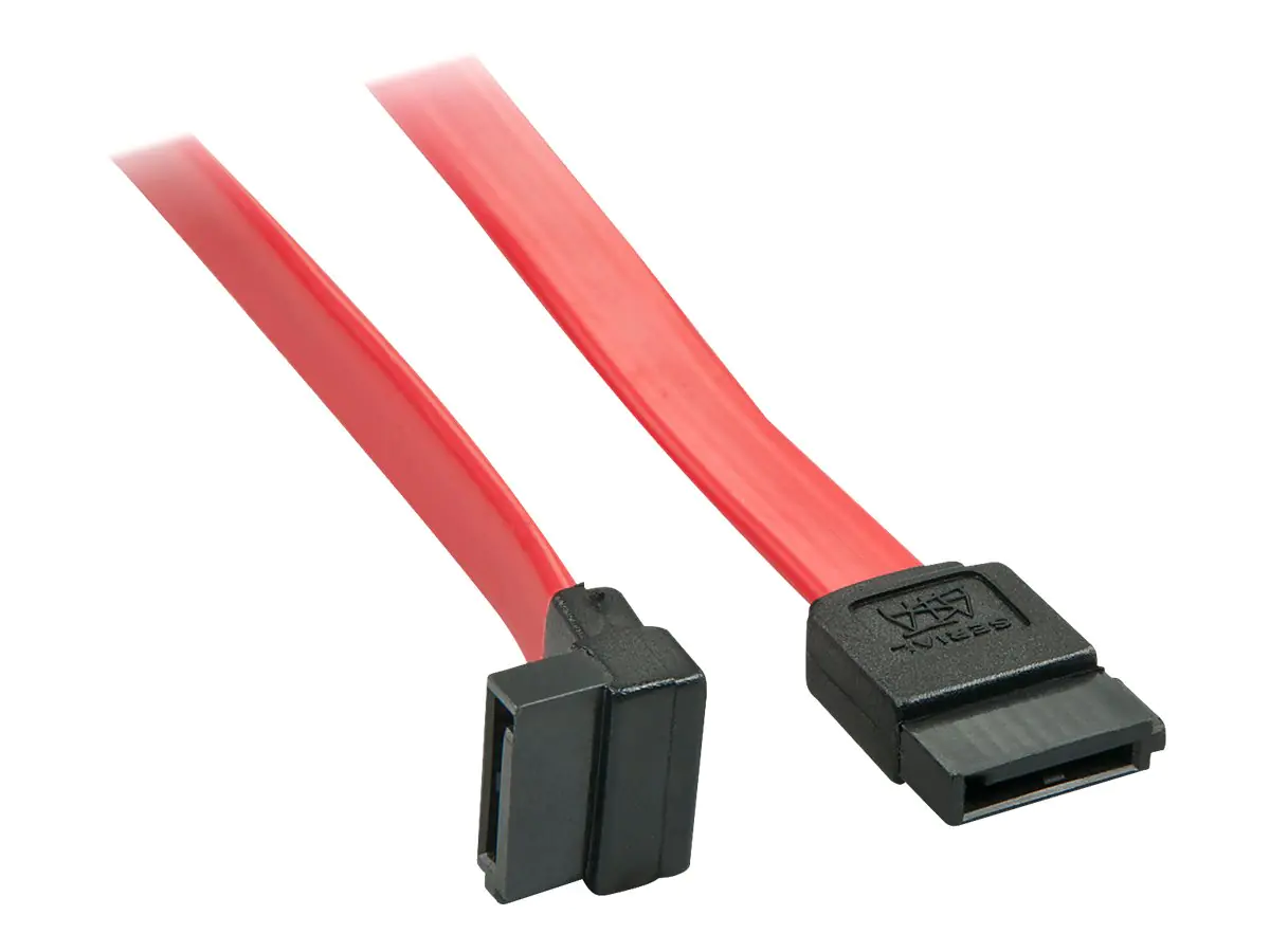 Lindy - SATA-Kabel - Serial ATA 150/300/600 - SATA bis SATA gewinkelt - 70 cm - Rot