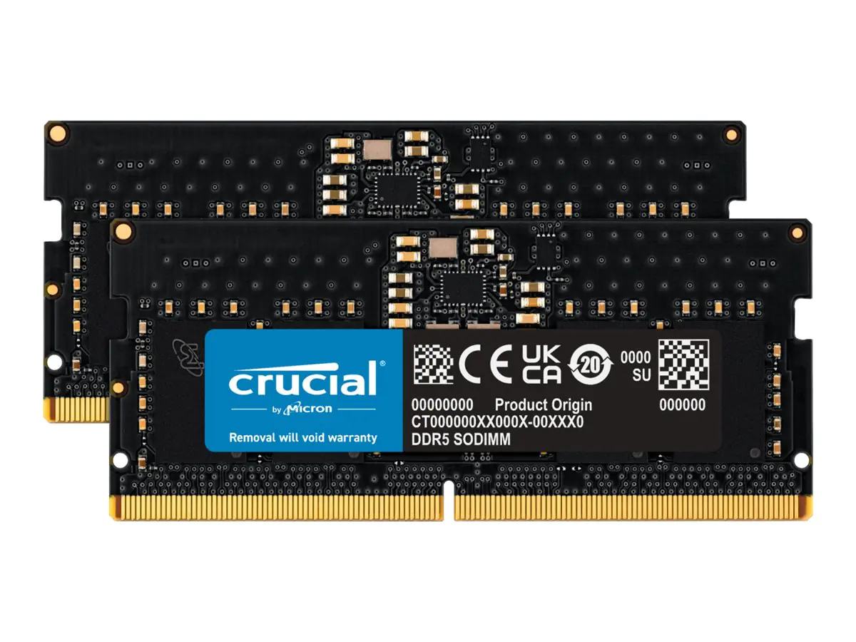Crucial - DDR5 - Kit - 16 GB: 2 x 8 GB - SO DIMM 262-PIN - 4800 MHz / PC5-38400 - CL40 - 1.1 V - ungepuffert - non-ECC