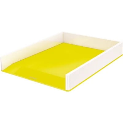 Leitz Briefablage WOW Duo Colour DIN A4, DIN C4, Folio, Letter Polystyrol Farbe: gelb/weiß Leitz Briefablage WOW Duo Colour DIN A4, DIN C4, Folio, Letter Polystyrol Farbe: gelb/weiß