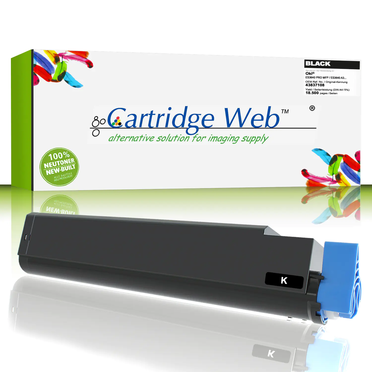 CartridgeWeb Toner kompatibel zu Oki 43837108 schwarz 18.500 Seiten f. ES3640a3/pro CartridgeWeb Toner kompatibel zu Oki 43837108 schwarz 18.500 Seiten f. ES3640a3/pro