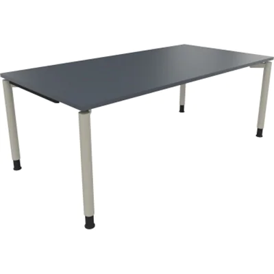 Schreibtisch Vierfuß Rundrohr B2000xT1000xH680-820 si/Lavagrau Schreibtisch Vierfuß Rundrohr B2000xT1000xH680-820 si/Lavagrau