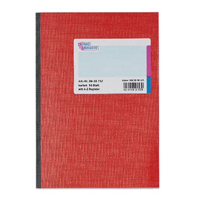 König & Ebhardt Registerbuch 8618752 DIN A5 96Blatt kariert rot