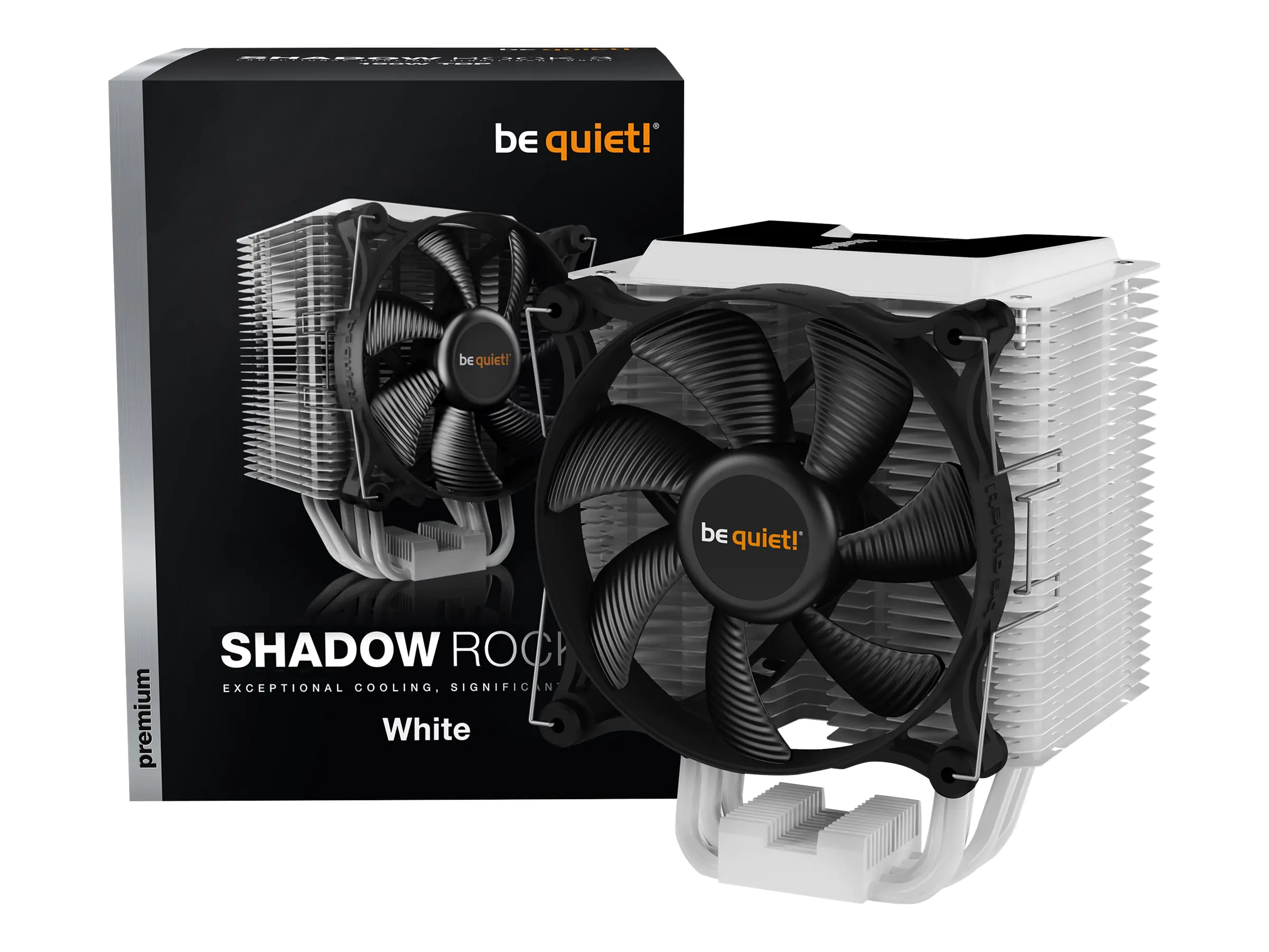 be quiet! Shadow Rock 3 - Prozessor-Luftkühler - (für: LGA1150, LGA1151, LGA1155, LGA1200, LGA1700, LGA2011-3 (Square ILM), LGA2066, AM4) - Aluminium mit Kupferbasis - 120 mm - weiß