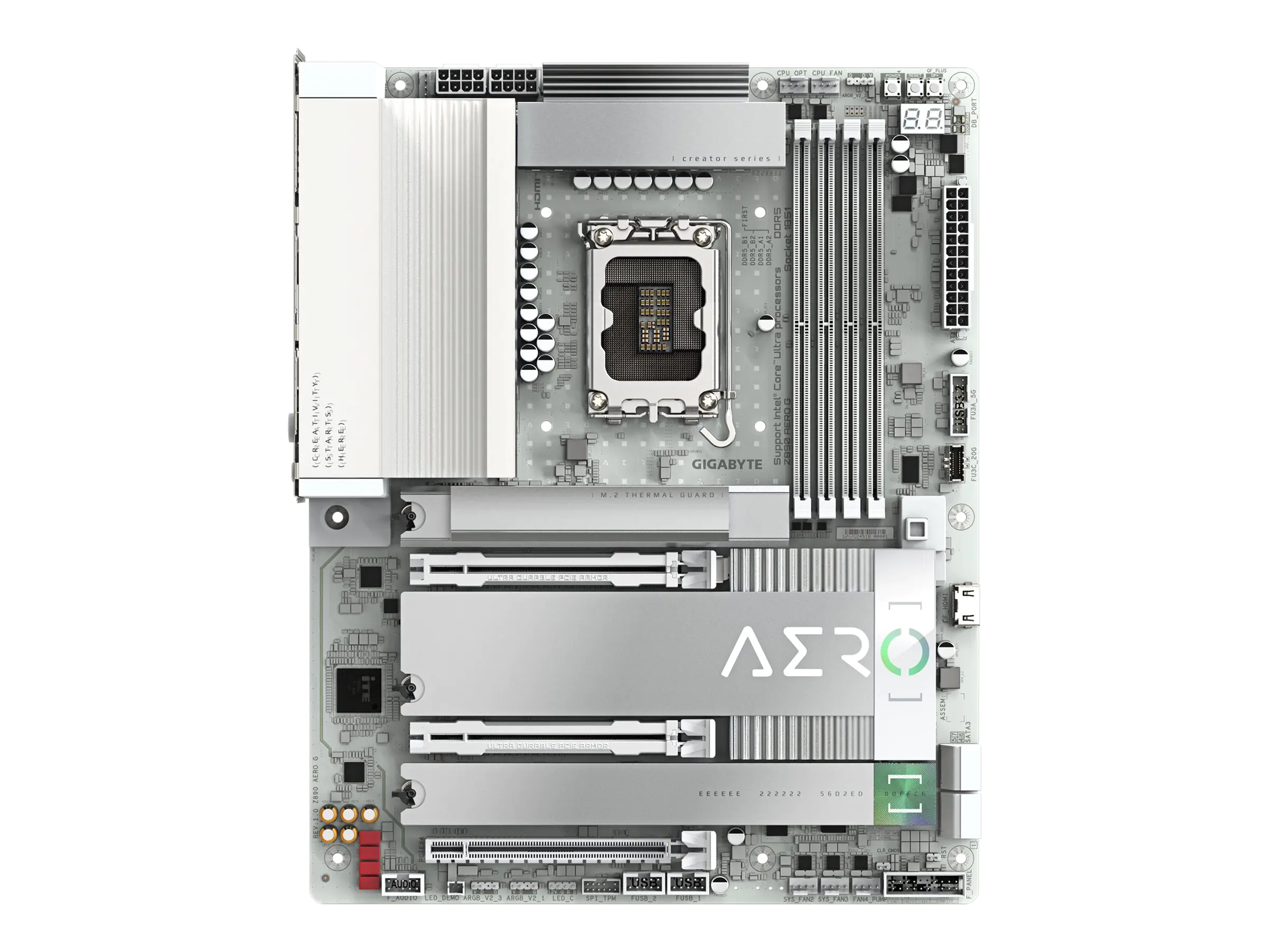 Gigabyte Z890 AERO G - Motherboard - ATX - LGA1851-Sockel - Z890 Chipsatz - USB4, USB 3.2 Gen 2, USB 3.2 Gen 1, USB-C 3.2 Gen 2x2 - 2 x 2.5 Gigabit LAN, Bluetooth, Wi-Fi 7 - Onboard-Grafik (CPU erforderlich) - HD Audio (8-Kanal)