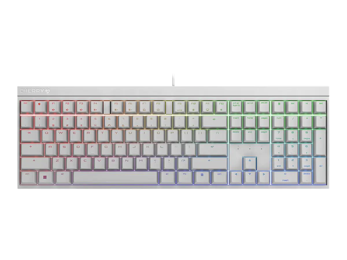 CHERRY MX 2.0S - Tastatur - Hintergrundbeleuchtung - USB - QWERTZ - Deutsch - Tastenschalter: CHERRY MX Red - weiß