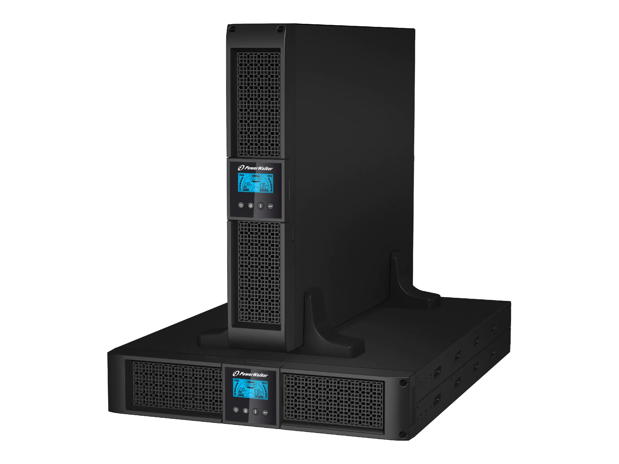 PowerWalker VI 1500RT LCD - USV (in Rack montierbar/extern) - Wechselstrom 220/230/240 V - 1350 Watt - 1500 VA - 9 Ah - RS-232, USB - Ausgangsanschlüsse: 8 - 2U - 48.3 cm (19") - Schwarz