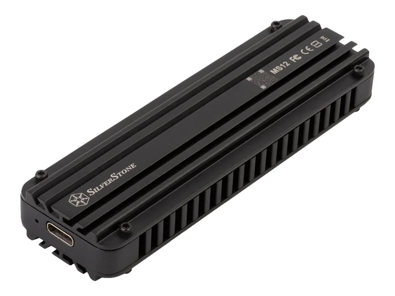 SilverStone MS12 - Speichergehäuse - M.2 - M.2 NVMe Card - USB 3.2 (Gen 2x2) - Schwarz