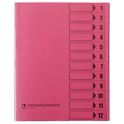 Bene Ordnungsmappe 83800RS DIN A4 12Fächer rosa