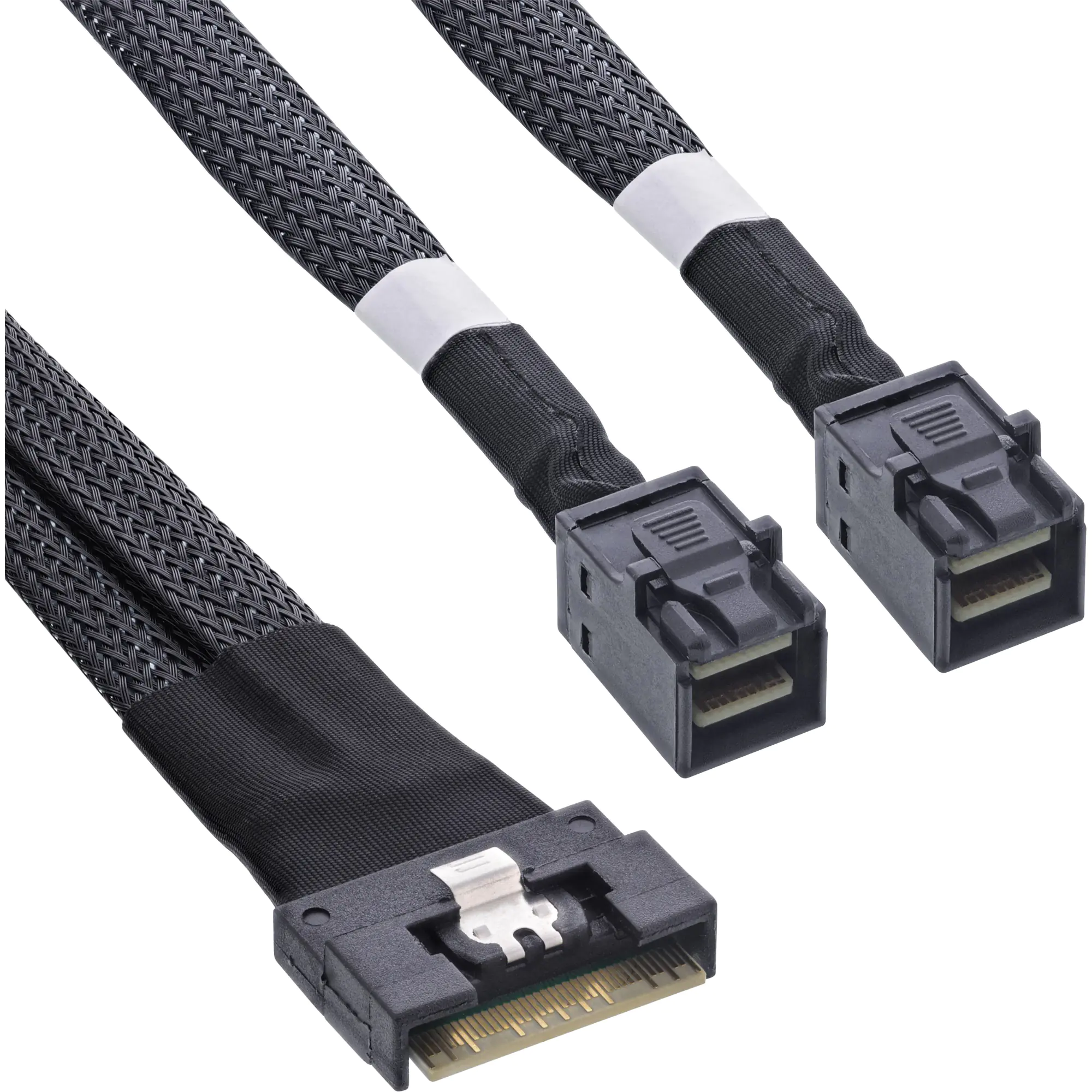 InLine Slim SAS Kabel SFF-8654 8i zu 2x SFF-8643 1m - Kabel - 1 m
