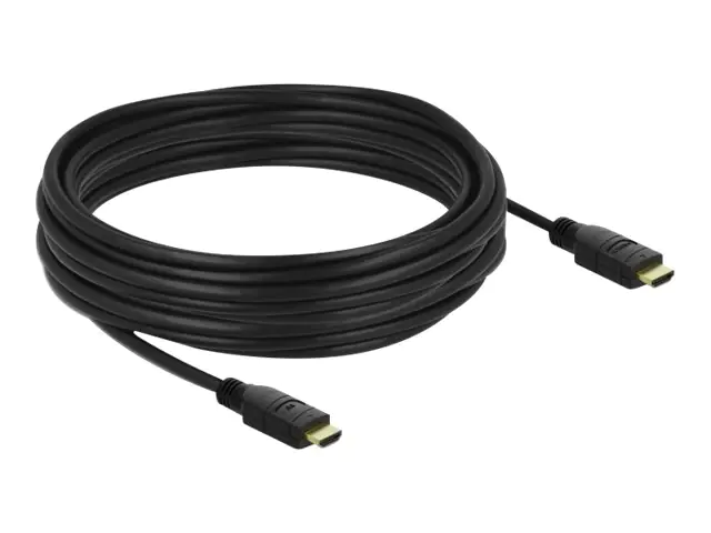 Delock - Highspeed - HDMI-Kabel mit Ethernet - HDMI männlich zu HDMI männlich - 10 m - Dreifachisolierung - Schwarz - 4K Unterstützung, aktiv