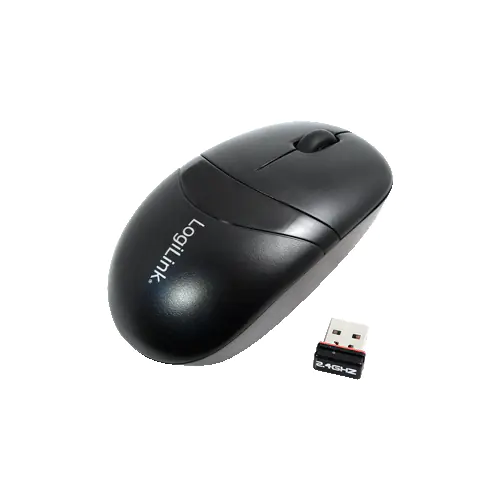 LogiLink Mini with Autolink - Maus - optisch - 3 Tasten - kabellos - 2.4 GHz - kabelloser Empfänger (USB) - Schwarz