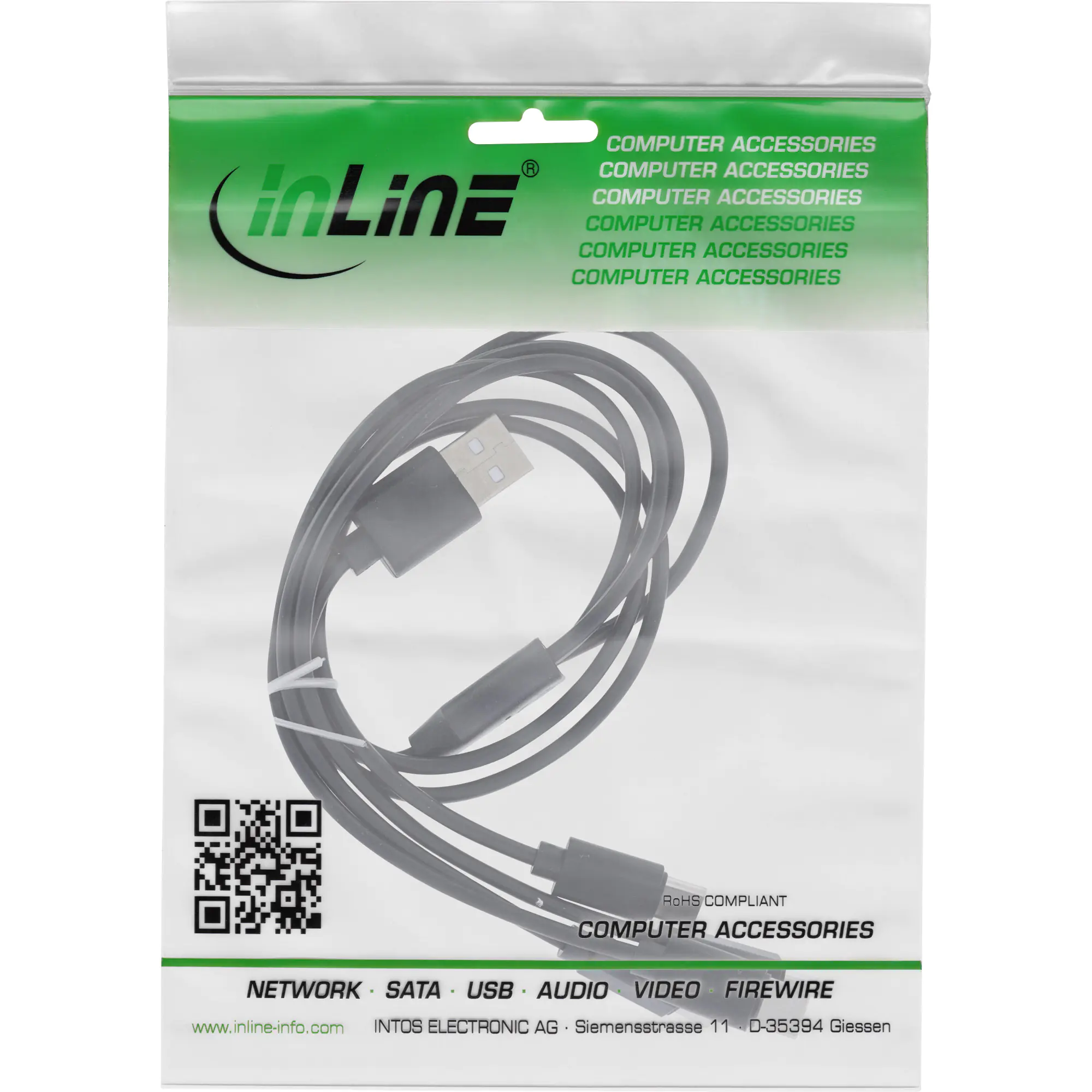 InLine USB 4in1 Y-Ladekabel 1x USB-A Stecker an 4x USB-C Stecker schwarz 2m - Kabel - Digital/Date