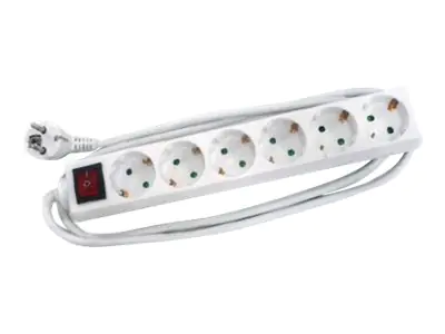 LogiLink - Steckdosenleiste - Wechselstrom 250 V - 3500 Watt - Ausgangsanschlüsse: 6 - 1.5 m Schnur - Deutschland