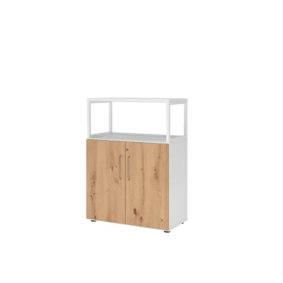 Hammerbacher Regalschrank FlexWall 800 x 1.100 x 417 mm (B x H x T) Flügeltür ohne Rollen Holz